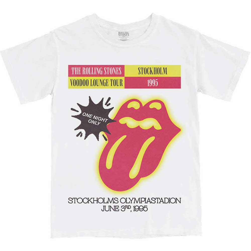 The Rolling Stones Unisex T-Shirt: Stockholm '95 (White)