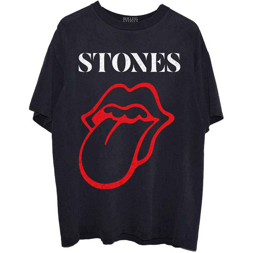 The Rolling Stones Unisex T-Shirt: Sixty Classic Vintage Tongue (Black)