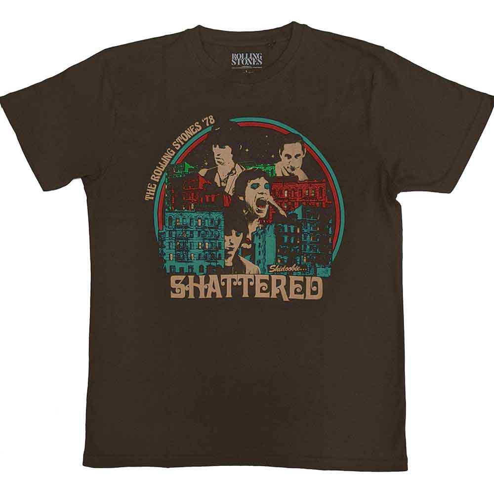 The Rolling Stones Unisex T-Shirt: Some Girls Shattered (Brown)