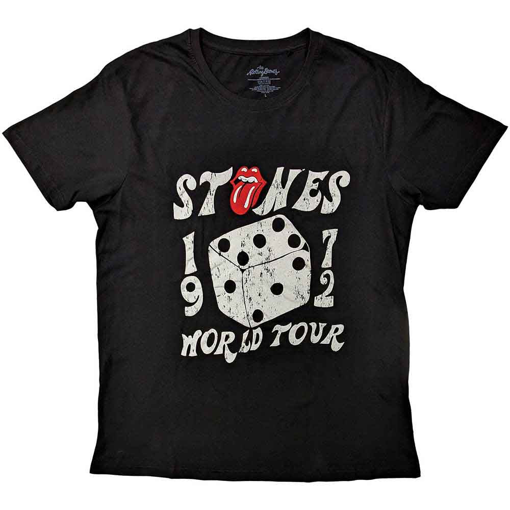 The Rolling Stones Unisex T-Shirt: Dice Tour '72 (Black)