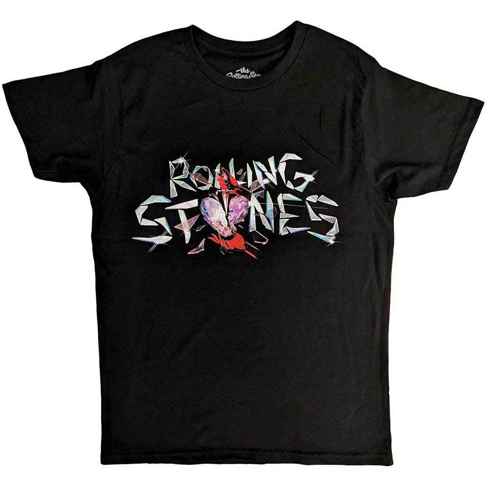 The Rolling Stones Unisex T-Shirt: Hackney Diamonds Glass Logo (Black)