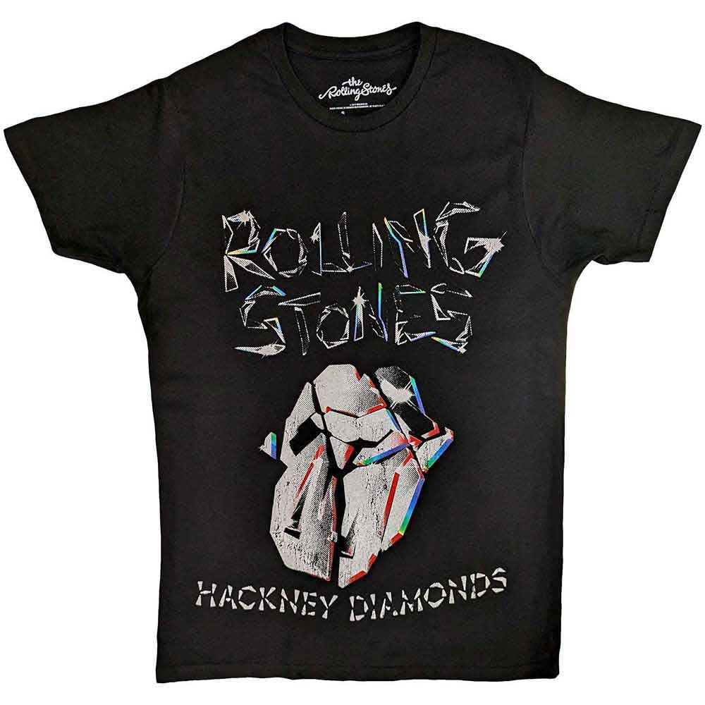 The Rolling Stones Unisex T-Shirt: Hackney Diamonds Faded Logo (Black)