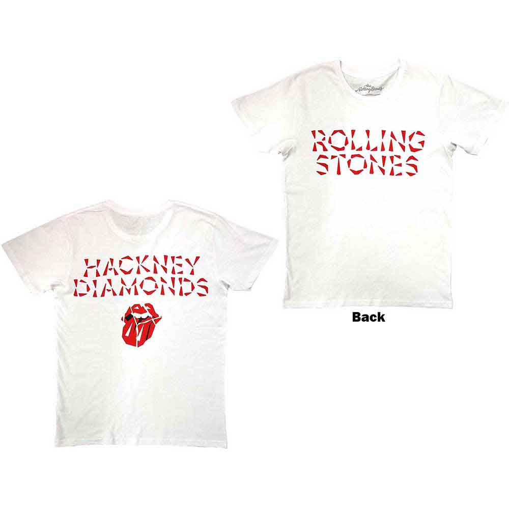 The Rolling Stones Unisex T-Shirt: Hackney Diamonds (White) (Back Print)