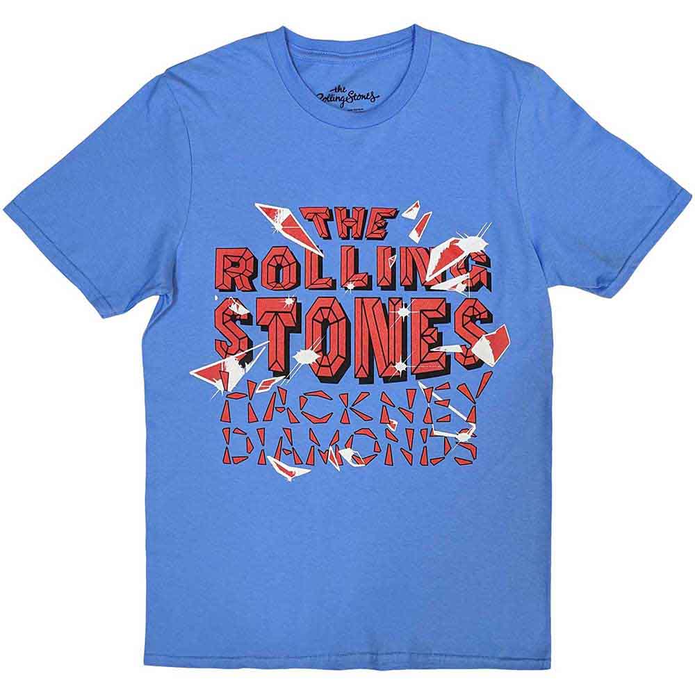 The Rolling Stones Unisex T-Shirt: Hackney Diamonds Shatter (Blue)