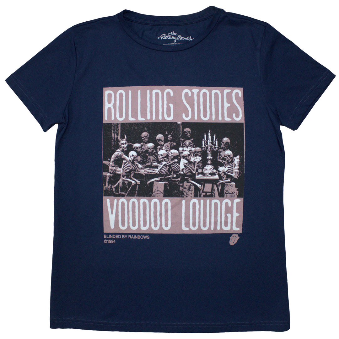 The Rolling Stones Ladies T-Shirt: Voodoo Skulls (Denim Blue)