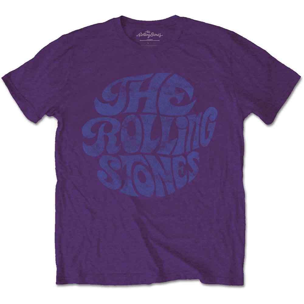 The Rolling Stones Unisex T-Shirt: Vintage 70s Logo (Purple)