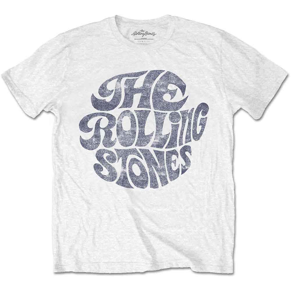 The Rolling Stones Unisex T-Shirt: Vintage 70s Logo (White)