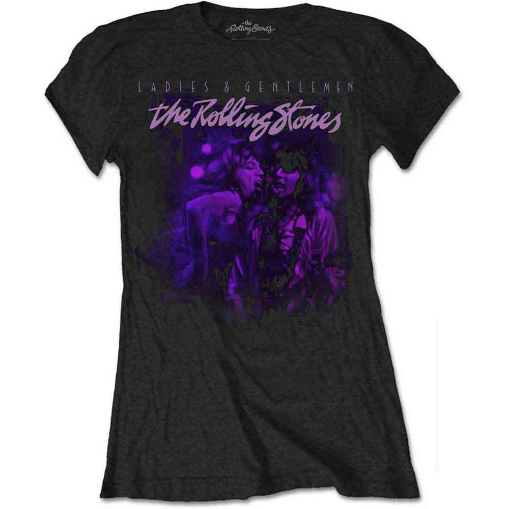 The Rolling Stones Ladies T-Shirt: Mick & Keith Together (Black)