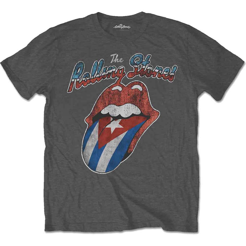 The Rolling Stones Unisex T-Shirt: Rocks Off Cuba (Charcoal Grey)