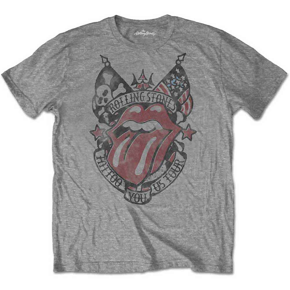 The Rolling Stones Unisex T-Shirt: Tattoo You US Tour (Grey)