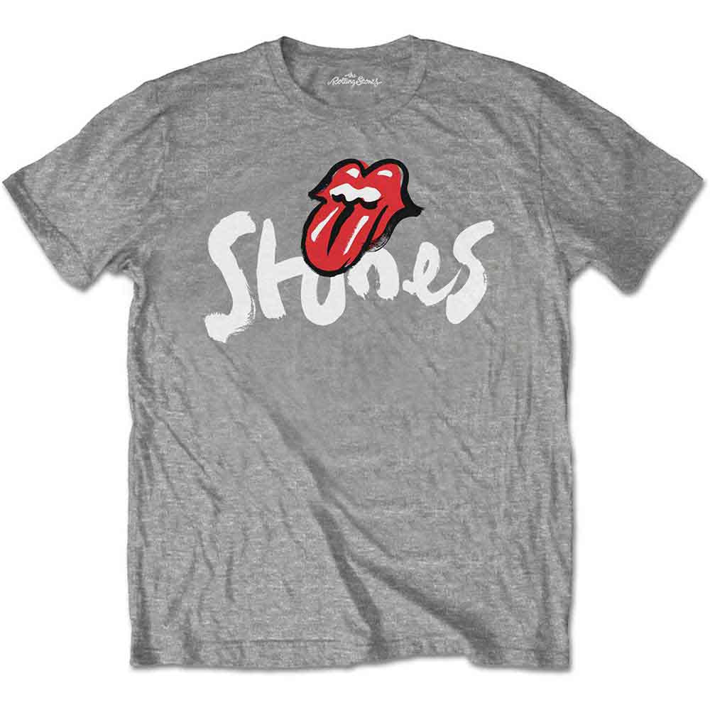 The Rolling Stones Unisex T-Shirt: No Filter Brush Strokes (Grey)