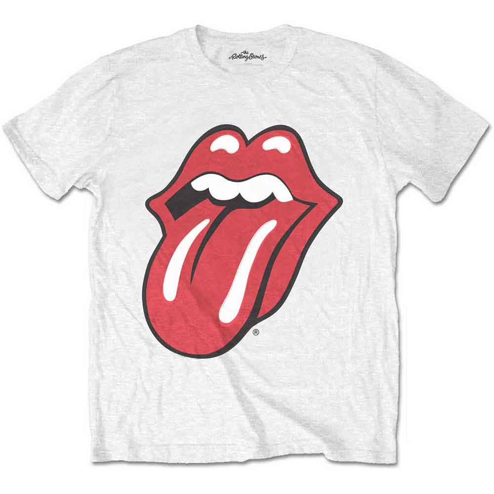 The Rolling Stones Unisex Retail Pack T-Shirt: Classic Tongue (White) (Medium)