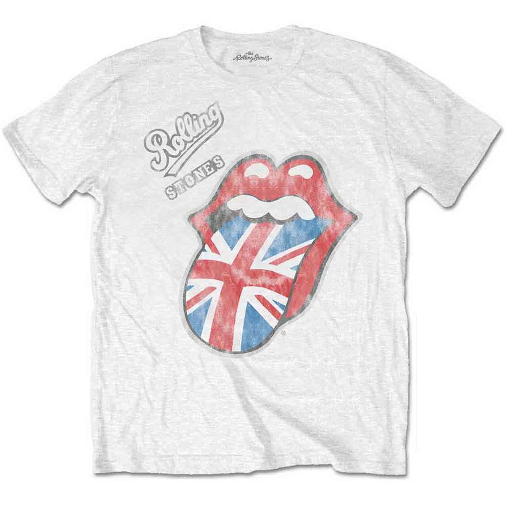 The Rolling Stones Unisex Retail Pack T-Shirt: Vintage British Tongue (White)