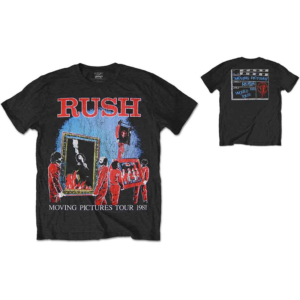 Rush Unisex T-Shirt: 1981 Tour (Black) (Back Print)