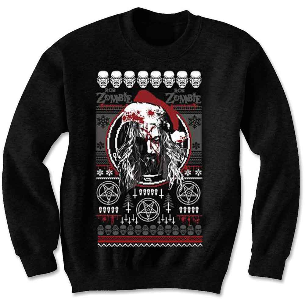 Rob Zombie Unisex Sweatshirt: Bloody Santa (Black) (Small)