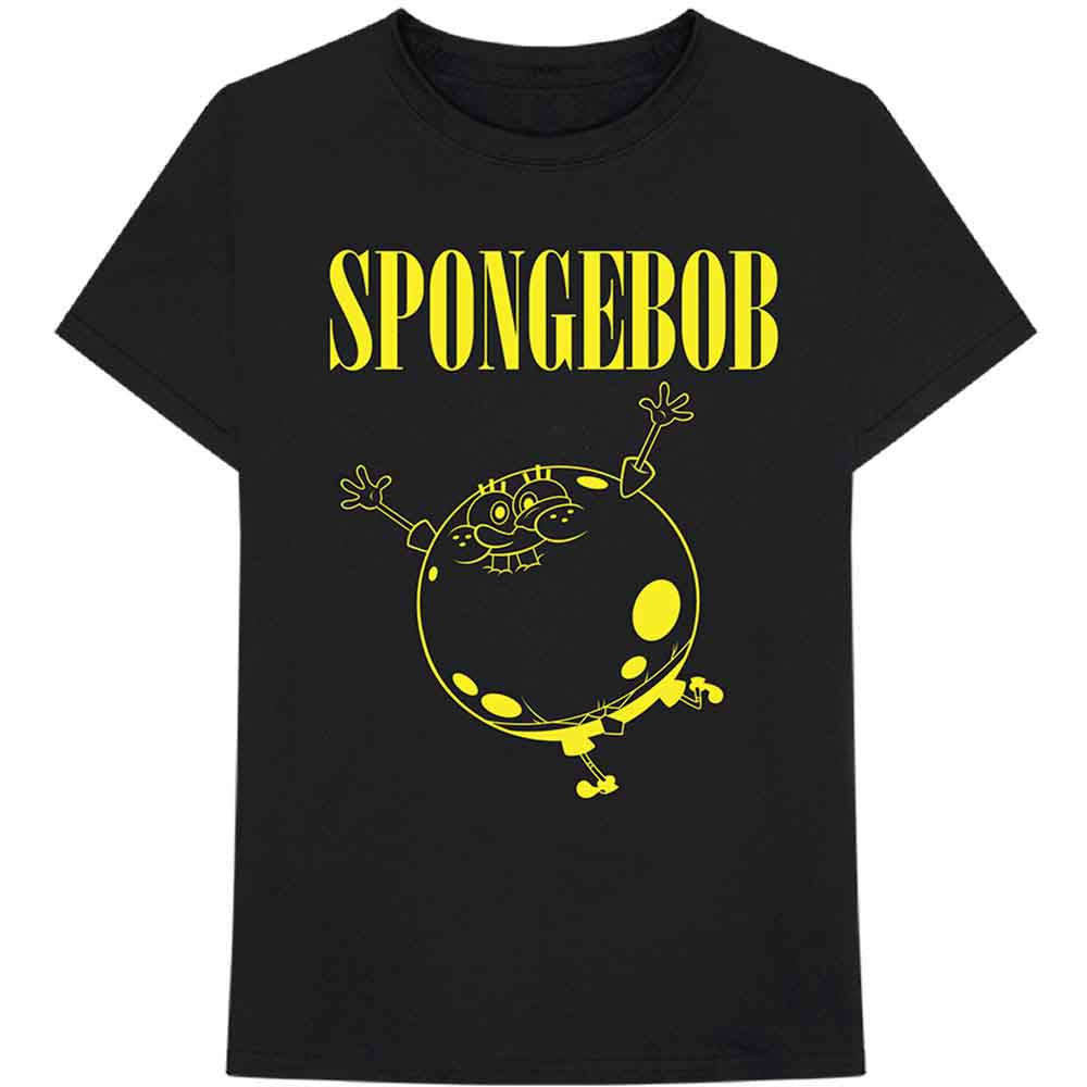 Sponge Bob Unisex T-Shirt: Inflated Sponge (Black)