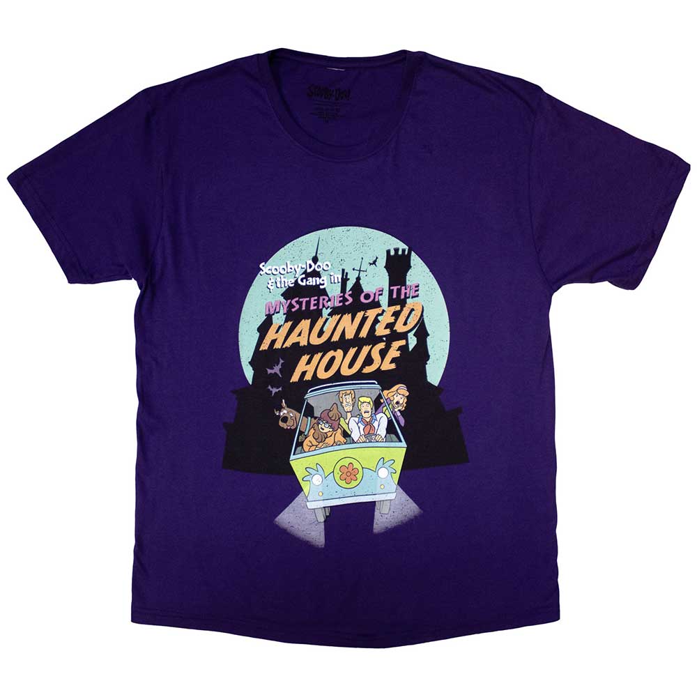 Scooby Doo Unisex T-Shirt: Haunted House (Purple)