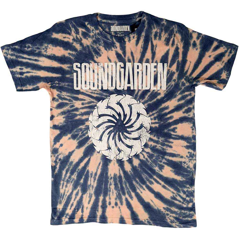 Soundgarden Unisex T-Shirt: Logo Swirl (Blue) (Wash Collection)