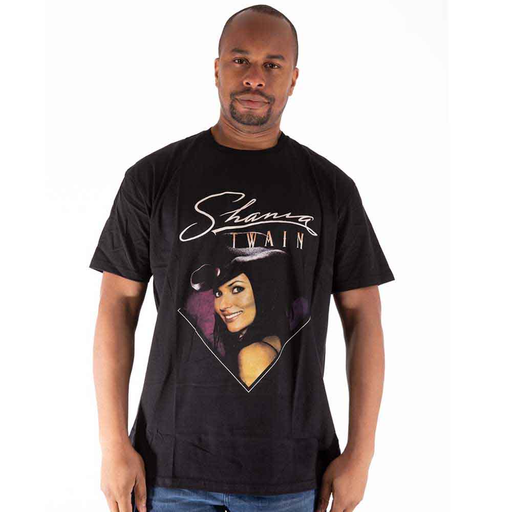 Shania Twain Unisex T-Shirt: Purple Photo (Black)