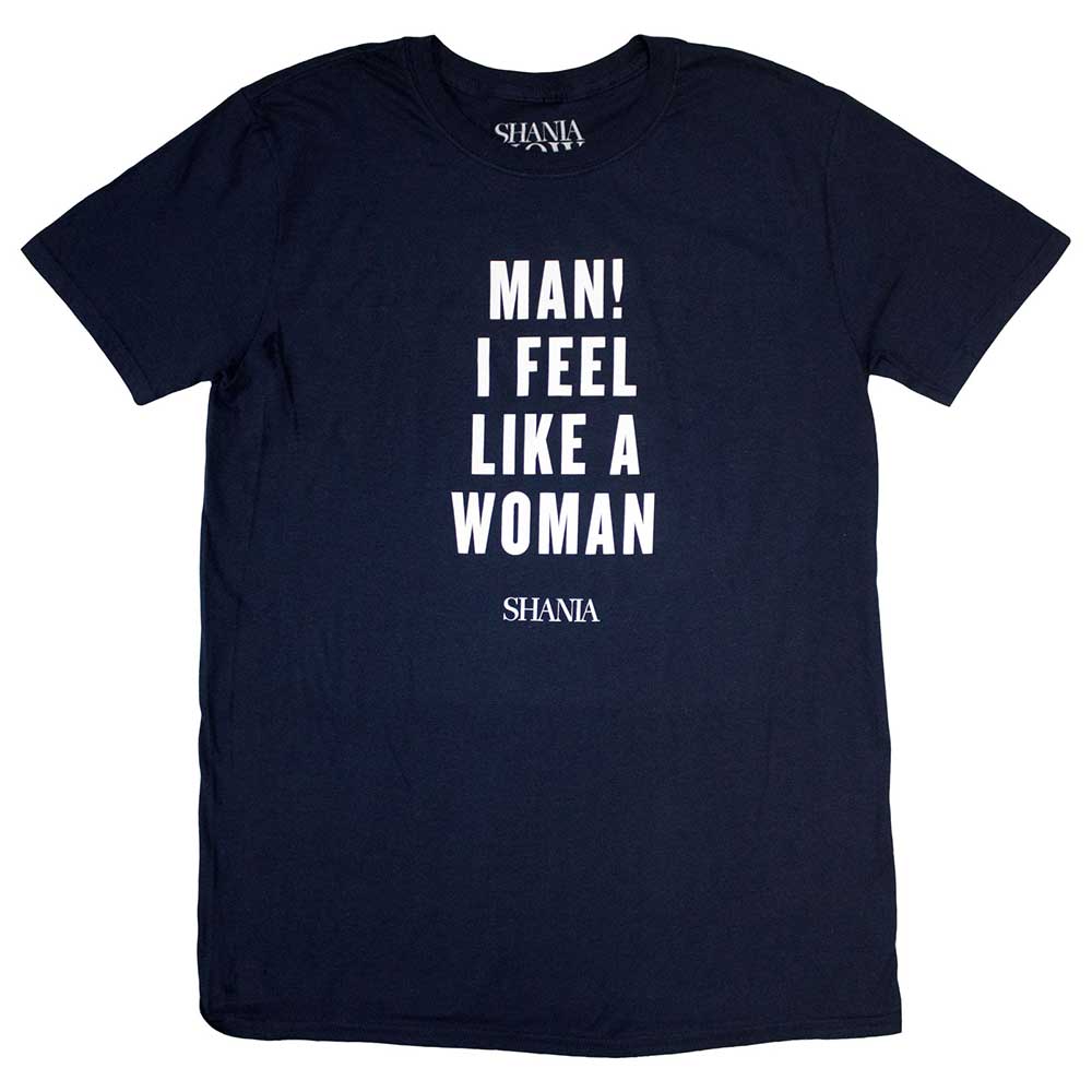 Shania Twain Unisex T-Shirt: Feel Like A Woman (Navy Blue)