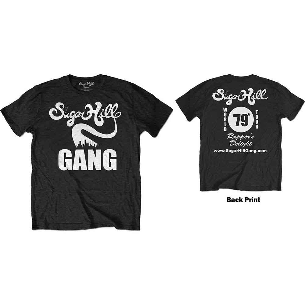 The Sugar Hill Gang Unisex T-Shirt: Rappers Delight Tour (Black) (Back Print)