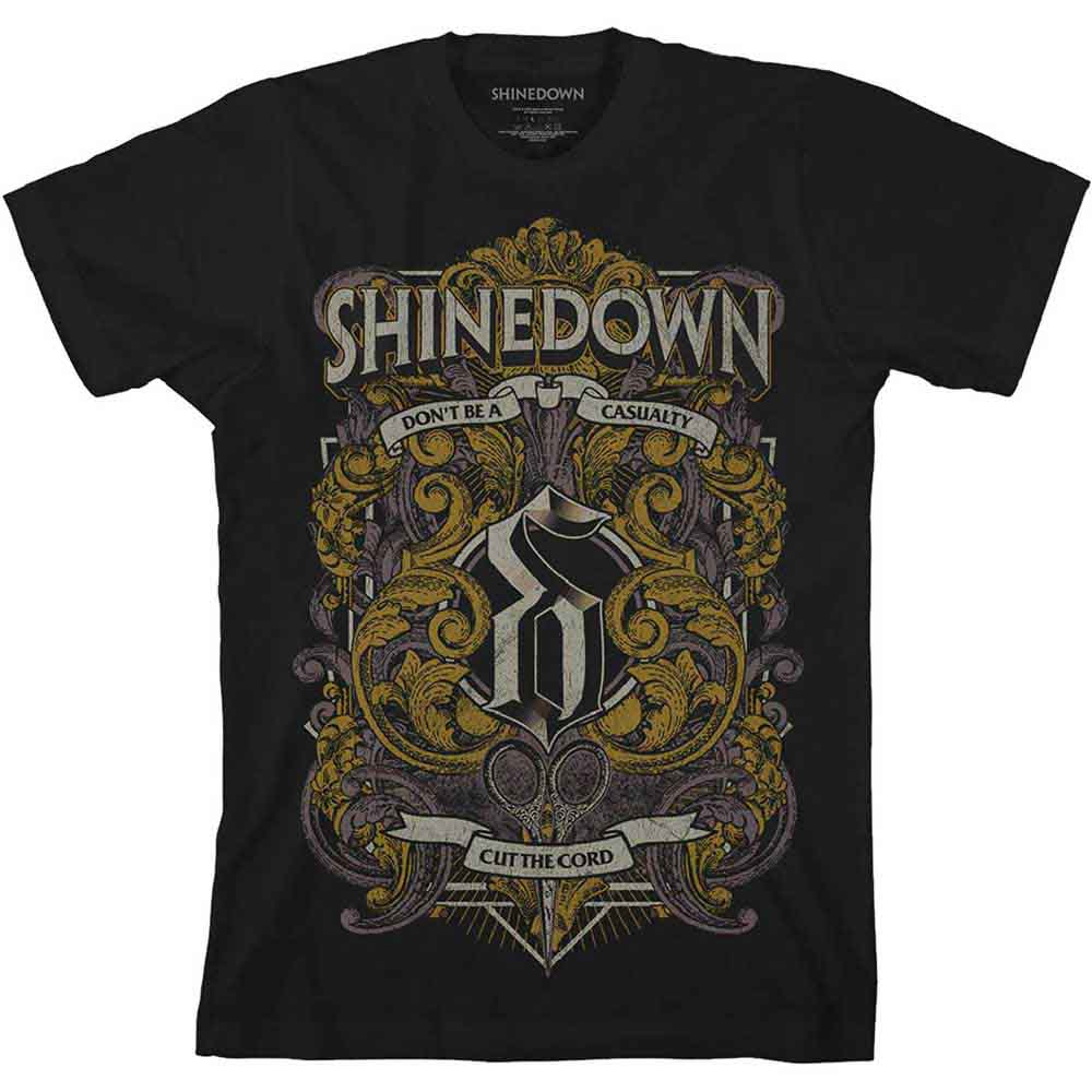 Shinedown Unisex T-Shirt: Ornamental Scissors (Black)