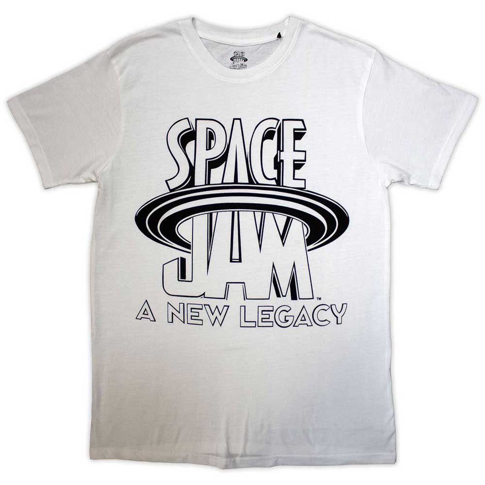 Space Jam Unisex T-Shirt: B&W Logo (White)