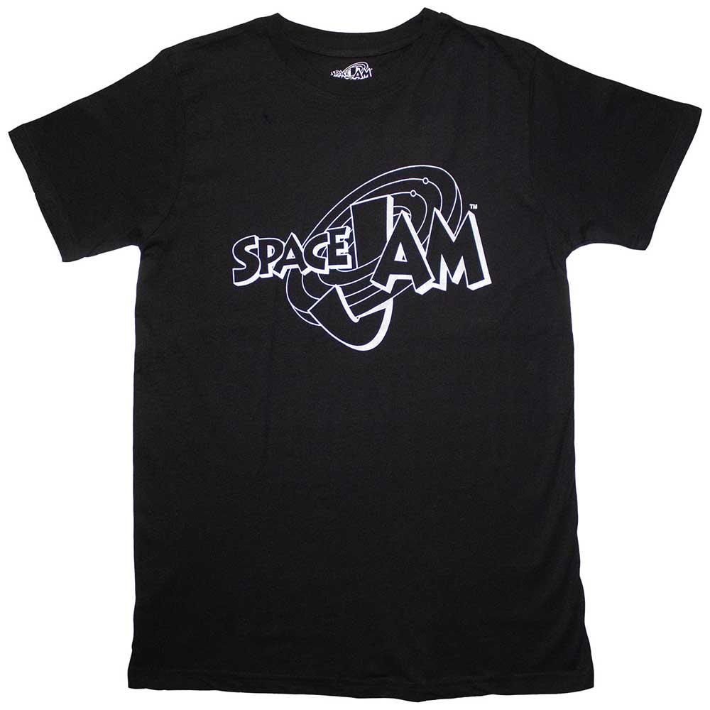 Space Jam Unisex T-Shirt: Retro B&W Logo (Black)