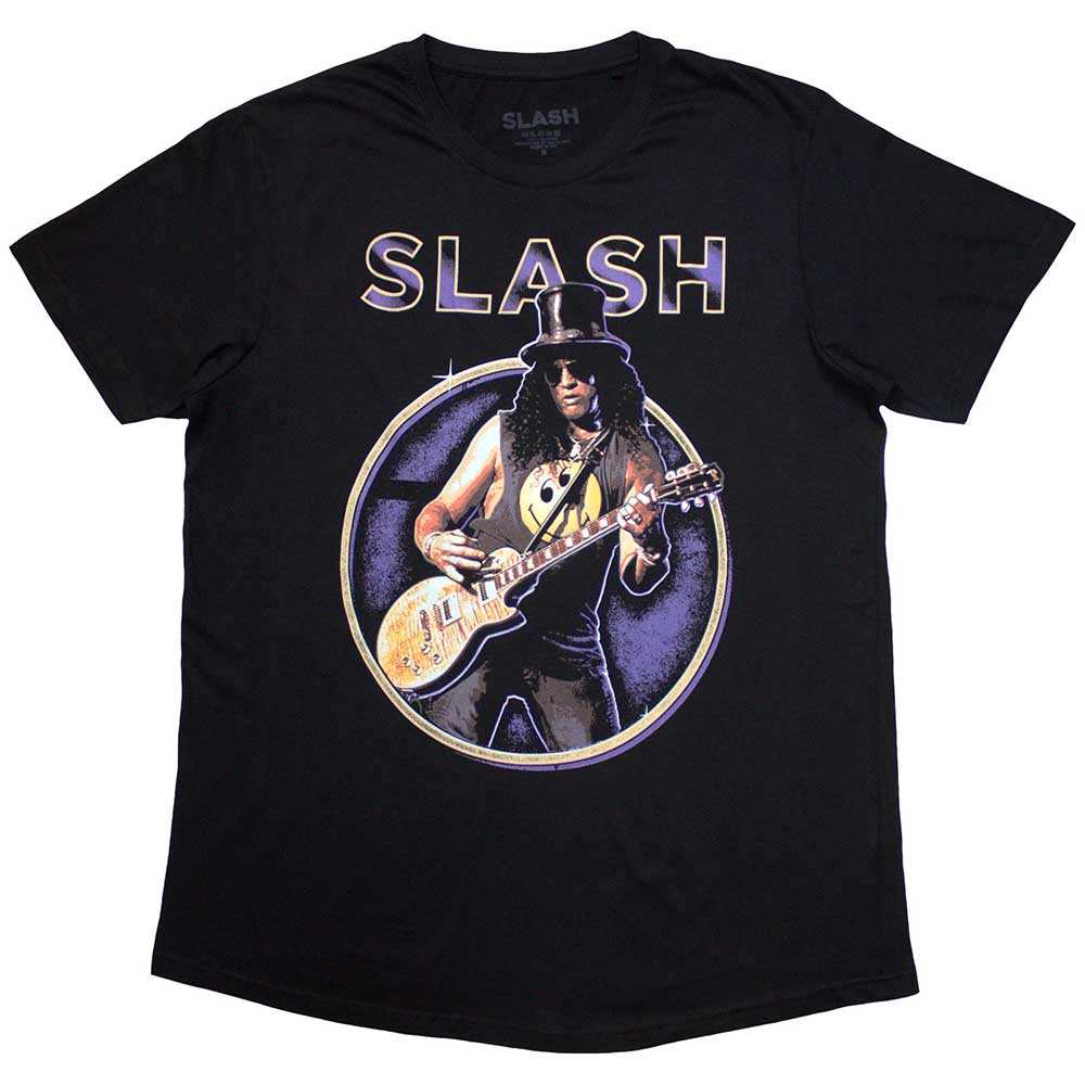 Slash Unisex T-Shirt: Purple Circle (Black)