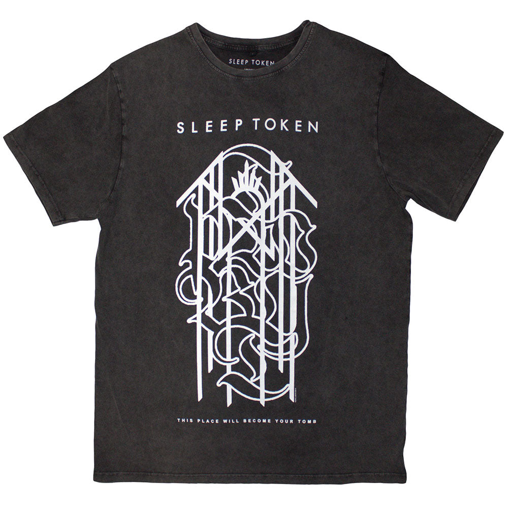 Sleep Token Unisex Stone Wash T-Shirt: Tomb Sigil (Charcoal Grey)