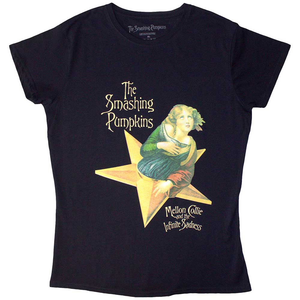 The Smashing Pumpkins Ladies T-Shirt: Mellon Collie (Navy Blue)