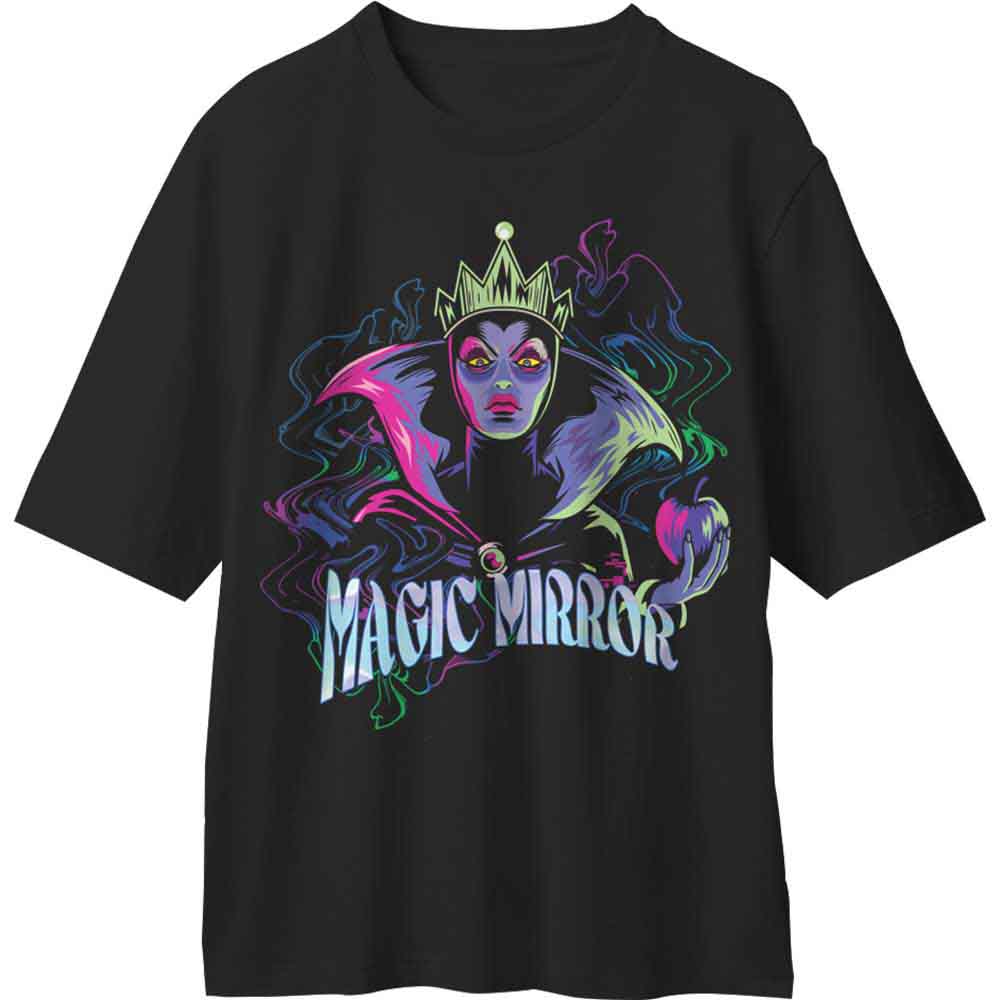 Disney Unisex T-Shirt: Snow White Evil Queen Mirror (Black)