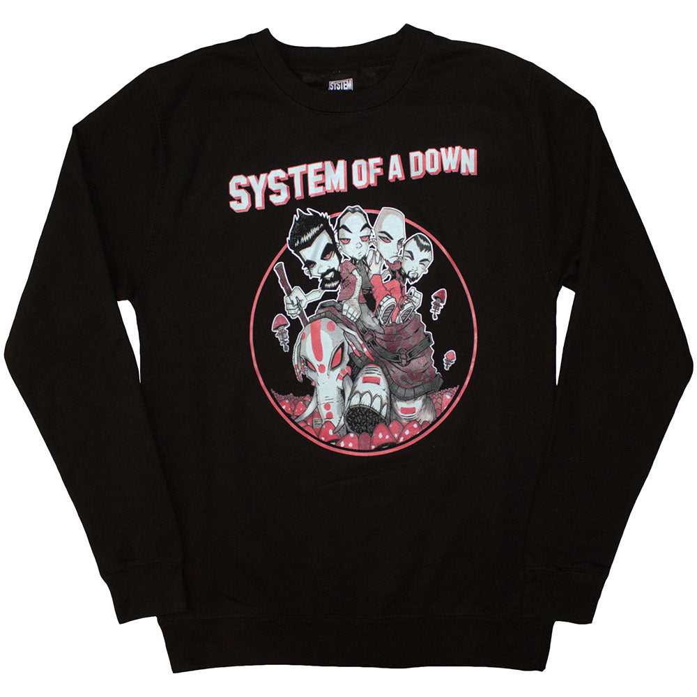 System Of A Down Unisex Sweatshirt: Mushroom People (Black)