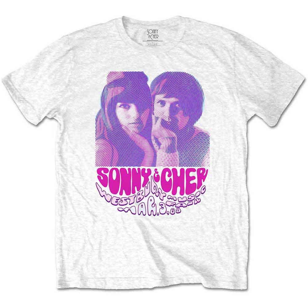 Sonny & Cher Unisex T-Shirt: Westbury Music Fair (White)