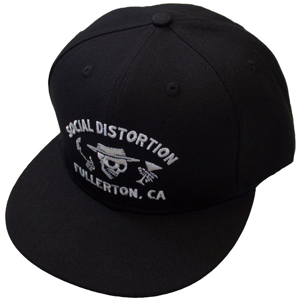 Social Distortion Unisex Snapback Cap: Fullerton Skelly (Black)