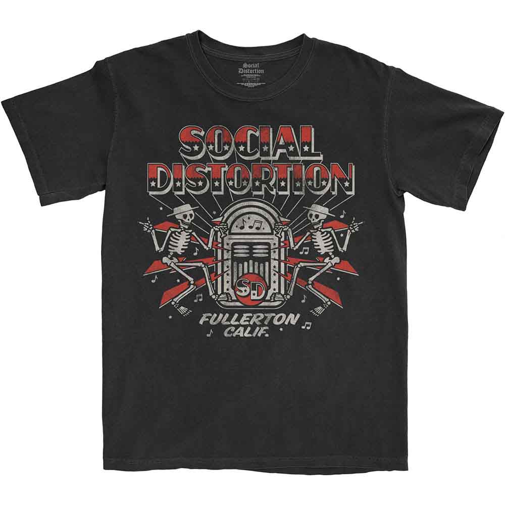 Social Distortion Unisex T-Shirt: Jukebox Skelly (Black)