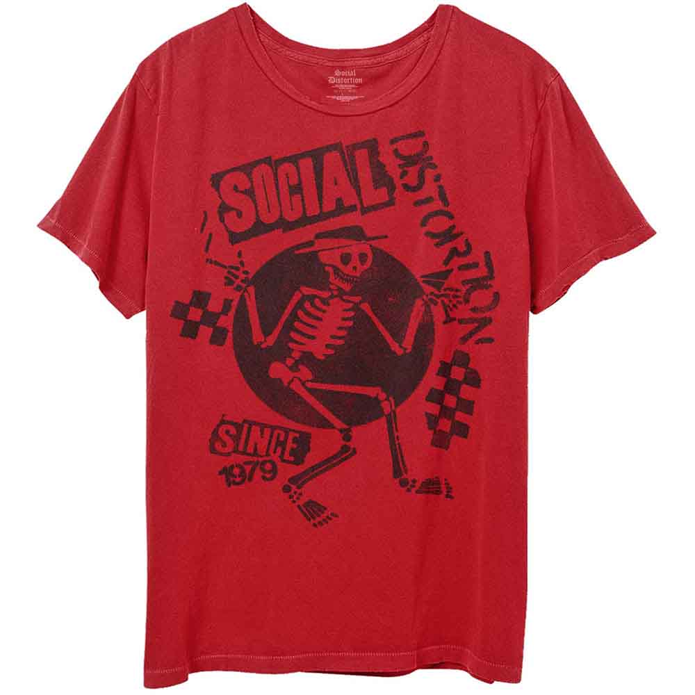 Social Distortion Unisex T-Shirt: Speakeasy Checkerboard (Red)