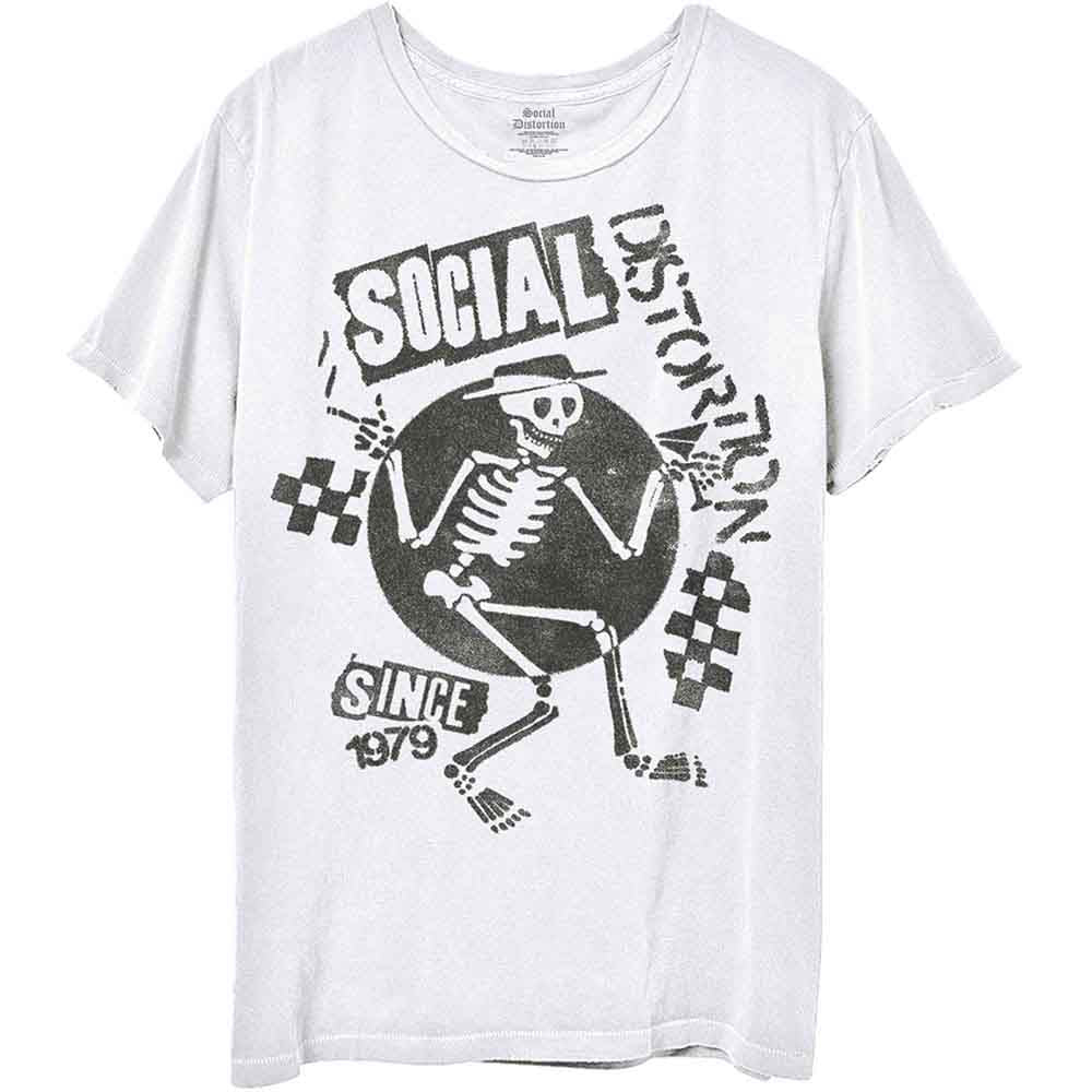 Social Distortion Unisex T-Shirt: Speakeasy Checkerboard (White)