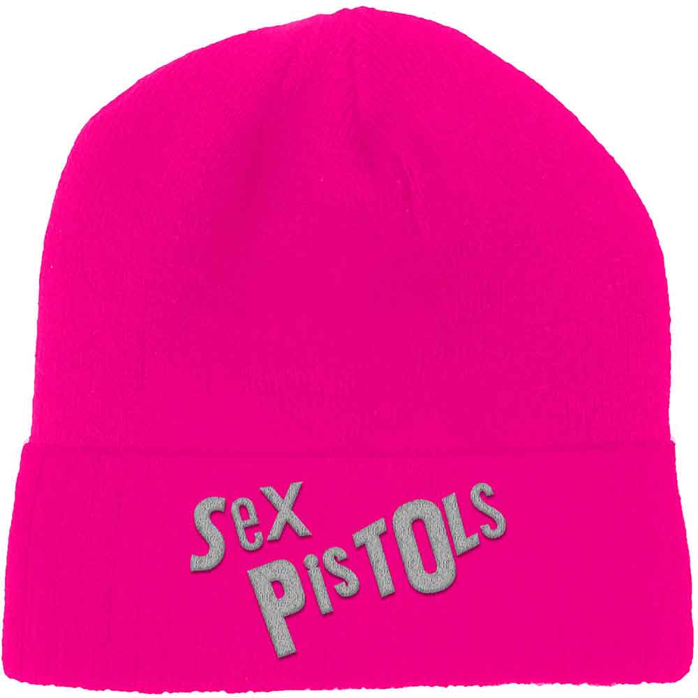 The Sex Pistols Unisex Beanie Hat: Logo (Fluorescent Pink)