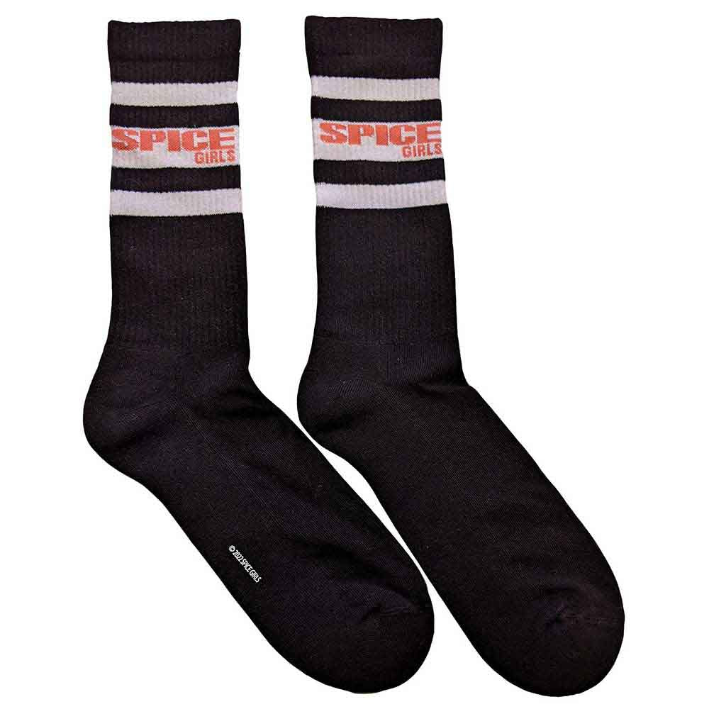 The Spice Girls Unisex Ankle Socks: Logo & Stripes (Black) (UK Size 7 - 11)