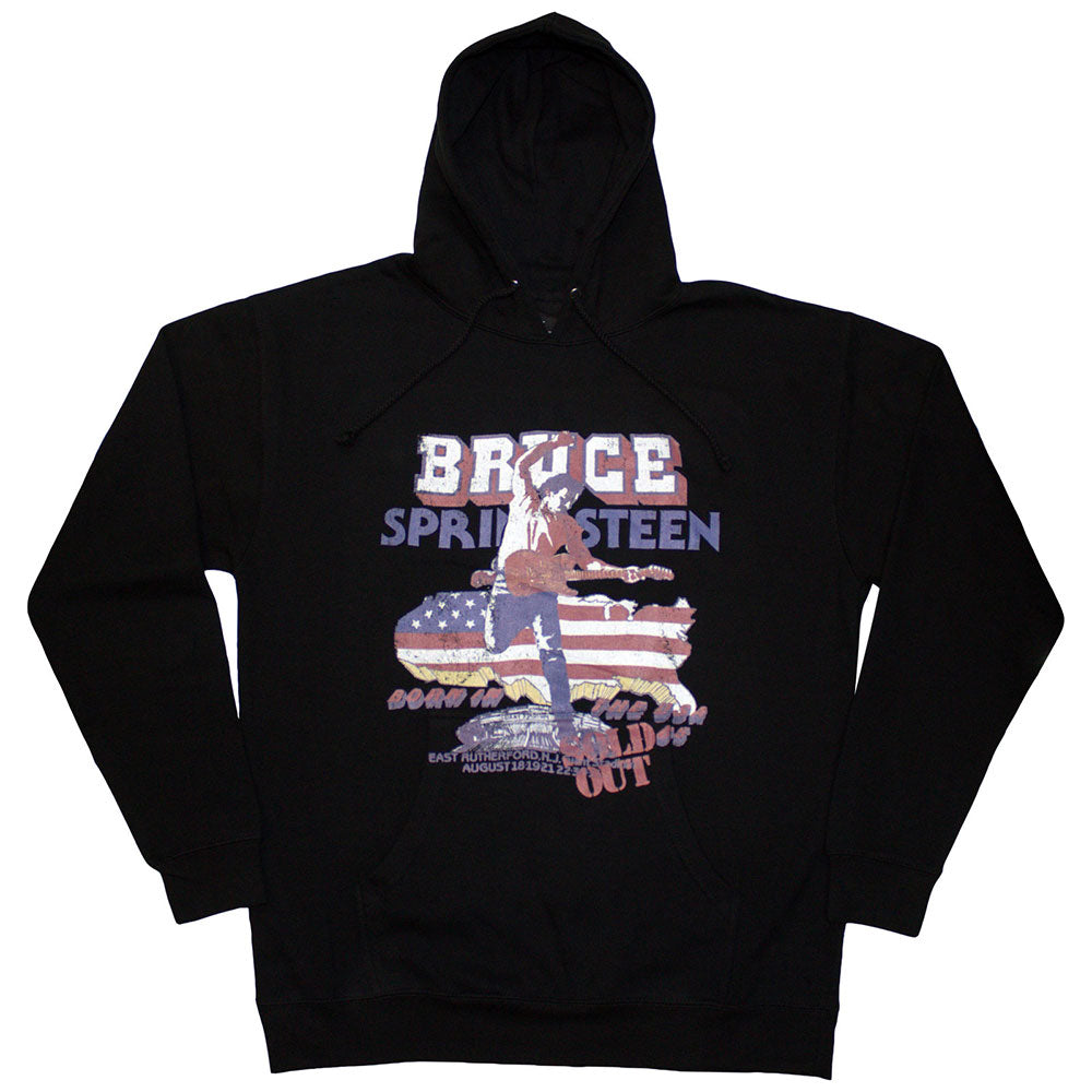 Bruce Springsteen Unisex Pullover Hoodie: Born In The USA '85 (Black)