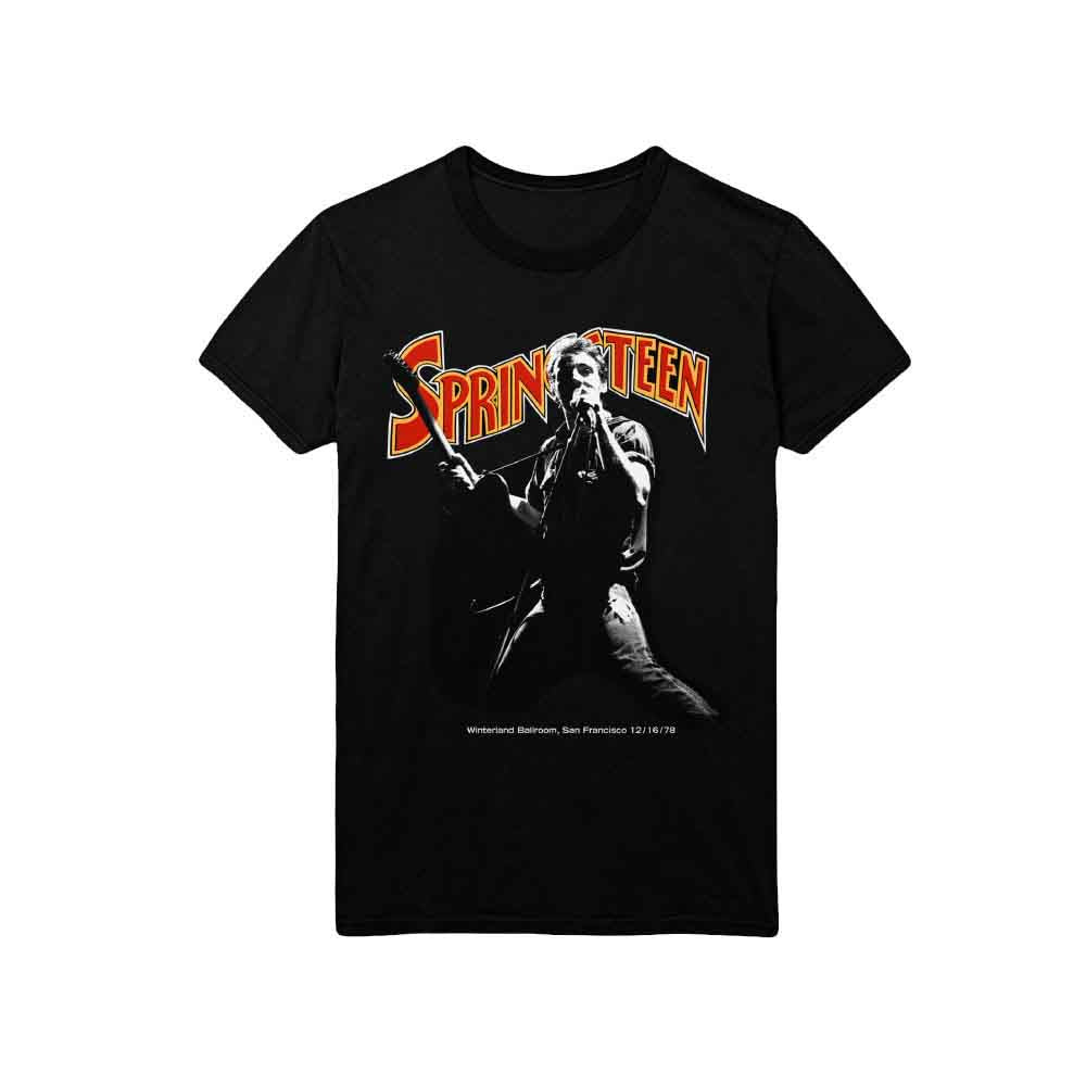 Bruce Springsteen Unisex T-Shirt: Winterland Ballroom Singing (Black)