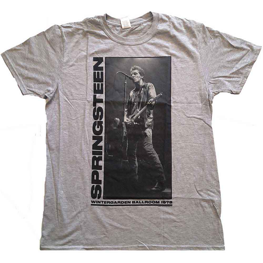 Bruce Springsteen Unisex T-Shirt: Wintergarden Photo (Grey)