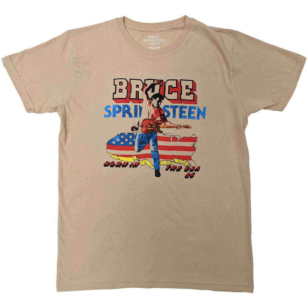 Bruce Springsteen Unisex T-Shirt: Born in The USA '85 (Sand)