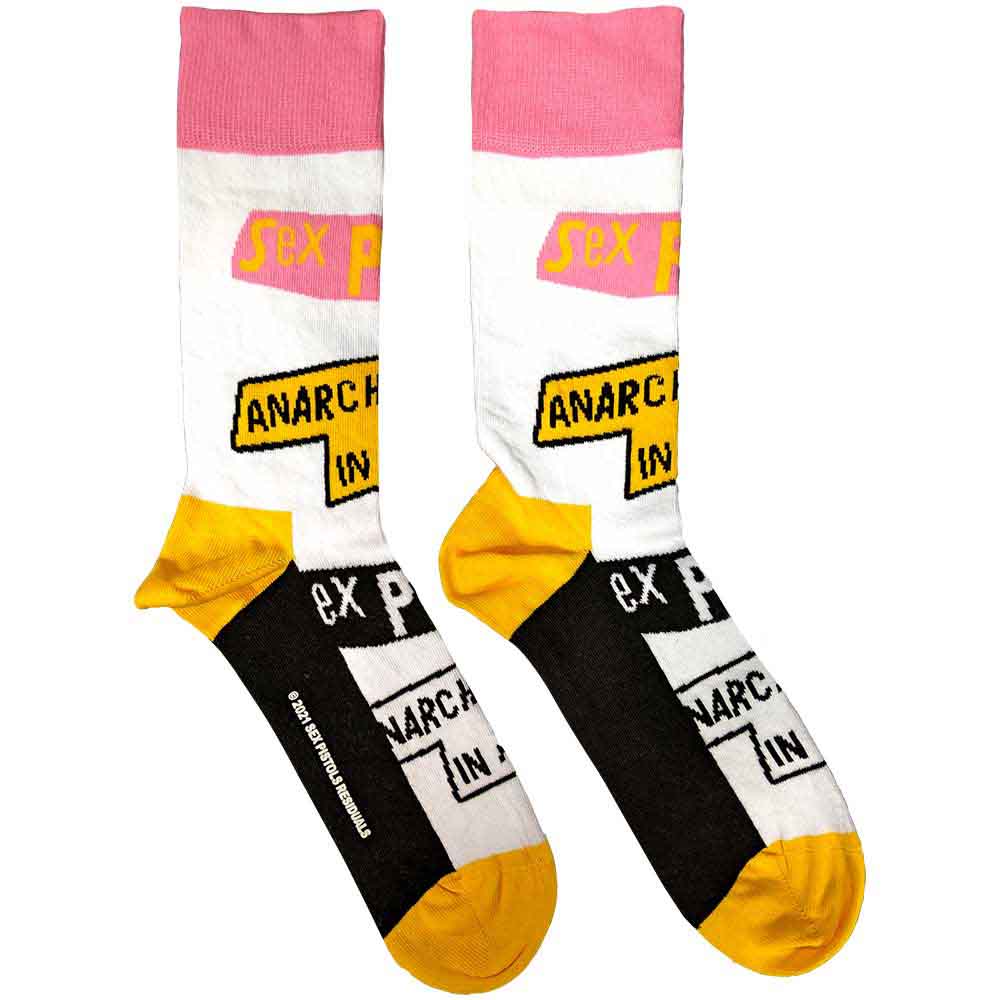 The Sex Pistols Unisex Ankle Socks: Anarchy In The UK (White) (UK Size 7 - 11)