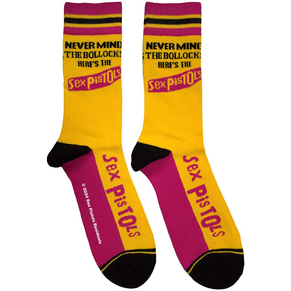 The Sex Pistols Unisex Ankle Socks: Never Mind The Bollocks Stripes (Yellow)