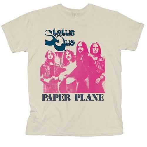 Status Quo Unisex T-Shirt: Paper Plane (Natural)