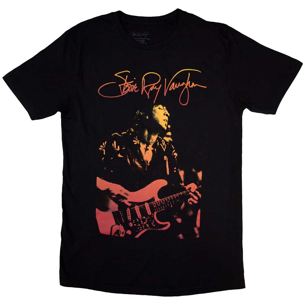 Stevie Ray Vaughan Unisex T-Shirt: Signature (Black)