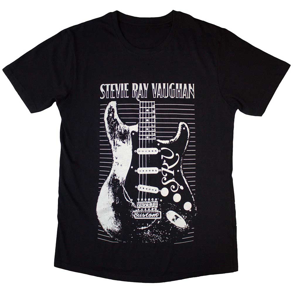 Stevie Ray Vaughan Unisex T-Shirt: Guitar (Black)