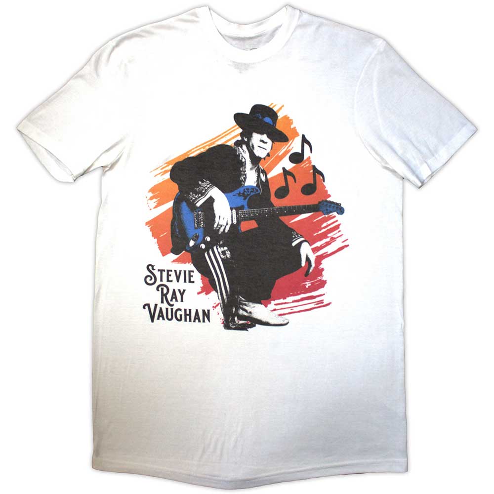 Stevie Ray Vaughan Unisex T-Shirt: Stevie (White)